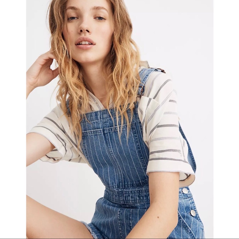 Madewell Pinyon short overalls in pinstripe!!!